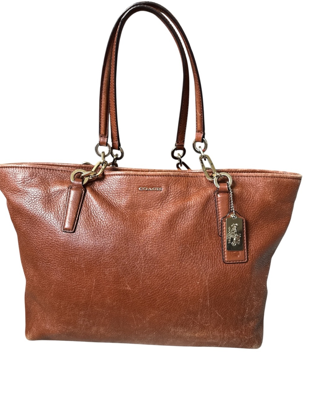 Coach Madison Brown Leather Double Handle Tote Bag Purse